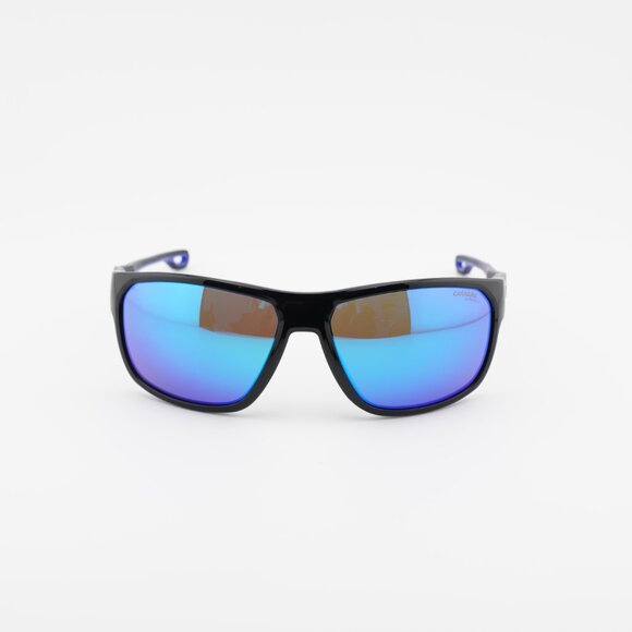 CARRERA 4018/S 0D51 Z0 Sunglasses Black Rectangle Frame, Blue Mirror Lenses - Picture 3 of 10